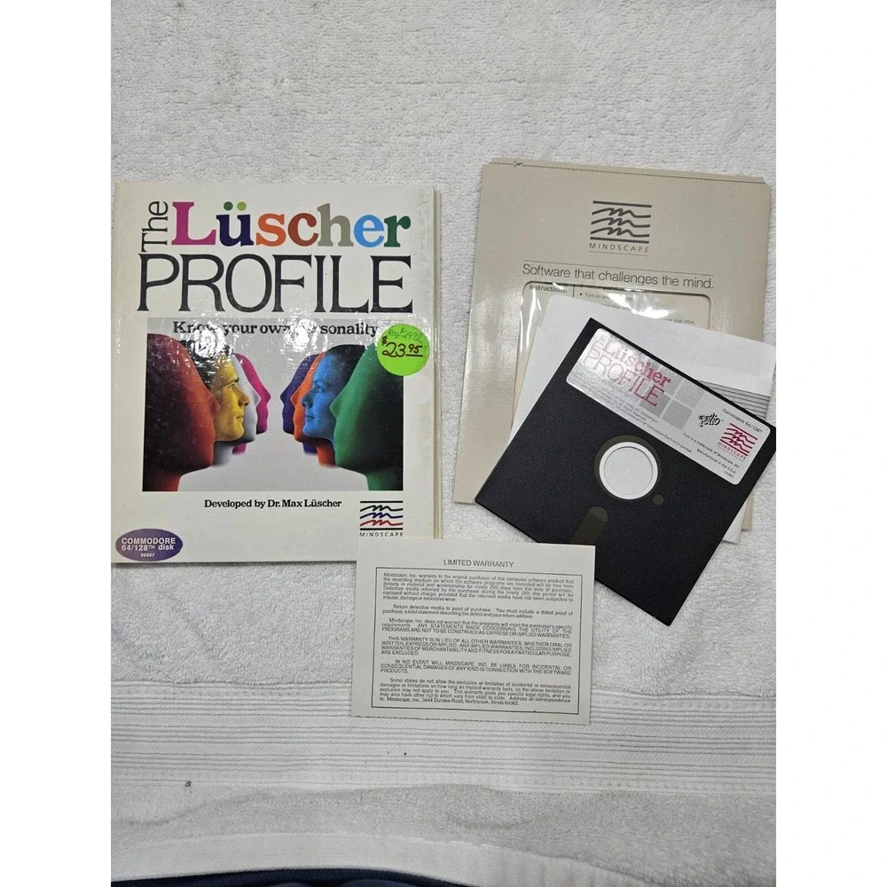 Rare Vintage The Luscher Profile by Mindscape‎ for Commodore 64 and 128 1985